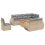 Set de sofás de jardín 9 pzas con cojines ratán sintético beige de , Conjuntos de jardín - Ref: Foro24-3225100, Precio: 601,9...