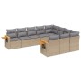 Juego de sofás jardín con cojines beige 10 pzas ratán sintético de , Conjuntos de jardín - Ref: Foro24-3227179, Precio: 635,0...