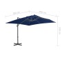 Sombrilla voladiza con poste de aluminio azul celeste 3x3 m de vidaXL, Sombrillas - Ref: Foro24-47002, Precio: 174,46 €, Desc...