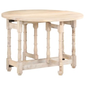 Mesa de comedor redonda de madera maciza de mango 110x76 cm en Mesas de comedor | Comprar online en Foru.es