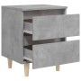 Mesitas de noche con patas 2 uds madera pino gris 40x35x50 cm de vidaXL, Mesitas de noche - Ref: Foro24-805860, Precio: 73,82...