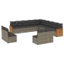 Set sofás de jardín con cojines 13 piezas ratán sintético gris de , Conjuntos de jardín - Ref: Foro24-3260569, Precio: 821,00...