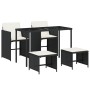 Set de muebles jardín 5 pzas con cojines ratán sintético negro de , Conjuntos de jardín - Ref: Foro24-365080, Precio: 196,58 ...