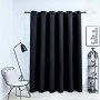 Cortina opaca con anillas de metal negro 290x245 cm de vidaXL, Cortinas y visillos - Ref: Foro24-134413, Precio: 45,77 €, Des...