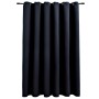Cortina opaca con anillas de metal negro 290x245 cm de vidaXL, Cortinas y visillos - Ref: Foro24-134413, Precio: 45,77 €, Des...