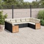 Set de sofás de jardín 8 piezas y cojines ratán sintético negro de , Conjuntos de jardín - Ref: Foro24-3227953, Precio: 509,1...