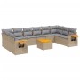 Set de sofás de jardín 11pzas con cojines ratán sintético beige de , Conjuntos de jardín - Ref: Foro24-3227172, Precio: 678,9...