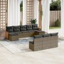 Set de sofás de jardín 10 pzas con cojines ratán sintético gris de , Conjuntos de jardín - Ref: Foro24-3228069, Precio: 536,9...