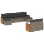 Set de muebles de jardín 9 pzas y cojines ratán sintético gris de , Conjuntos de jardín - Ref: Foro24-3228083, Precio: 525,68...