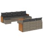 Set de sofás de jardín 11 pzas y cojines ratán sintético gris de , Conjuntos de jardín - Ref: Foro24-3228104, Precio: 629,03 ...