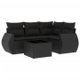 Set de muebles de jardín 5 pzas y cojines ratán sintético negro de , Conjuntos de jardín - Ref: Foro24-3253652, Precio: 362,7...