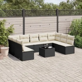 Set de sofás de jardín 10 pzas cojines ratán sintético negro de , Conjuntos de jardín - Ref: Foro24-3218076, Precio: 558,39 €...