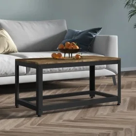 Dark brown and black MDF and iron coffee table 90x45x45 cm by vidaXL, Coffee table - Ref: Foro24-286082, Price: 68,61 €, Disc...