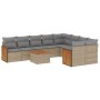 Juego de sofás jardín con cojines beige 10 pzas ratán sintético de , Conjuntos de jardín - Ref: Foro24-3227991, Precio: 575,7...