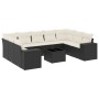 Set de sofás de jardín 10 pzas cojines ratán sintético negro de , Conjuntos de jardín - Ref: Foro24-3223005, Precio: 565,72 €...