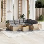 Juego de sofás de jardín con cojines beige 8 pzas ratán PE de , Conjuntos de jardín - Ref: Foro24-3225121, Precio: 484,85 €, ...