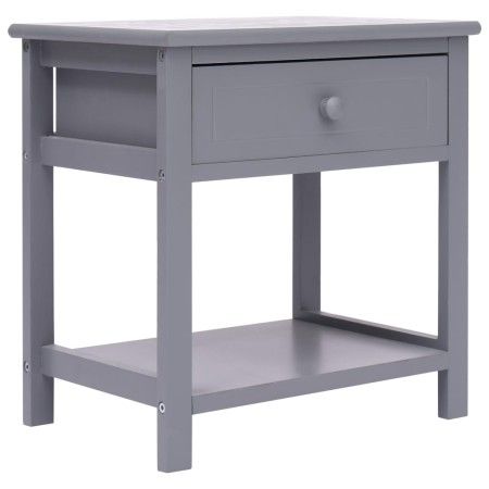 Mesita de noche madera de Paulownia gris 40x29x42 cm de vidaXL, Mesitas de noche - Ref: Foro24-284050, Precio: 39,30 €, Descu...