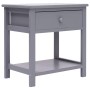 Mesita de noche madera de Paulownia gris 40x29x42 cm de vidaXL, Mesitas de noche - Ref: Foro24-284050, Precio: 39,30 €, Descu...