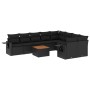 Set de sofás de jardín 10 pzas cojines ratán sintético negro de , Sofás modulares de exterior - Ref: Foro24-3224718, Precio: ...