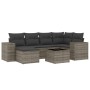 Set de sofás de jardín 7 piezas con cojines ratán PE gris de , Conjuntos de jardín - Ref: Foro24-3222869, Precio: 426,66 €, D...