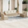 Juego de sofás de jardín con cojines beige 8 pzas ratán PE de , Conjuntos de jardín - Ref: Foro24-3227570, Precio: 465,23 €, ...