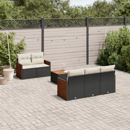 Set de sofás de jardín 6 piezas y cojines ratán sintético negro de , Conjuntos de jardín - Ref: Foro24-3227463, Precio: 367,4...