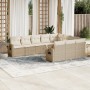 Juego de sofás jardín con cojines beige 10 pzas ratán sintético de , Conjuntos de jardín - Ref: Foro24-3220687, Precio: 644,8...