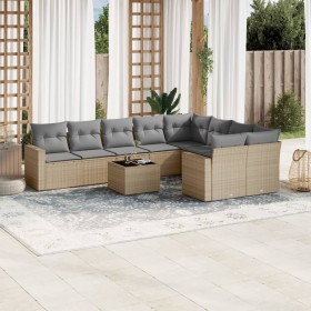 Juego de sofás jardín con cojines beige 10 pzas ratán sintético de , Conjuntos de jardín - Ref: Foro24-3219439, Precio: 586,1...