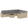 Juego de sofás jardín con cojines beige 10 pzas ratán sintético de , Conjuntos de jardín - Ref: Foro24-3219439, Precio: 586,1...