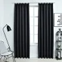 Blackout curtains with hooks 2 pieces black 140x225 cm by vidaXL, Curtains and curtains - Ref: Foro24-134415, Price: 38,01 €,...