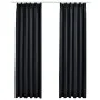 Blackout curtains with hooks 2 pieces black 140x225 cm by vidaXL, Curtains and curtains - Ref: Foro24-134415, Price: 38,01 €,...