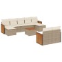 Juego de sofás jardín con cojines beige 10 pzas ratán sintético de , Conjuntos de jardín - Ref: Foro24-3228088, Precio: 570,5...