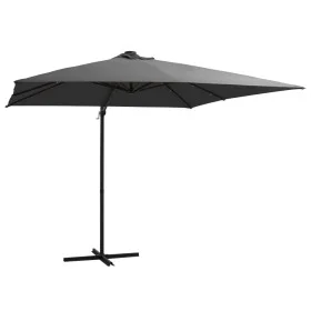 Sombrilla voladiza con luces LED y poste acero gris 250x250 cm de vidaXL, Sombrillas - Ref: Foro24-46994, Precio: 89,52 €, De...
