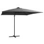 Sombrilla voladiza con luces LED y poste acero gris 250x250 cm de vidaXL, Sombrillas - Ref: Foro24-46994, Precio: 89,78 €, De...