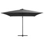 Sombrilla voladiza con luces LED y poste acero gris 250x250 cm de vidaXL, Sombrillas - Ref: Foro24-46994, Precio: 89,78 €, De...