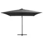 Sombrilla voladiza con luces LED y poste acero gris 250x250 cm de vidaXL, Sombrillas - Ref: Foro24-46994, Precio: 89,52 €, De...