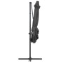 Sombrilla voladiza con luces LED y poste acero gris 250x250 cm de vidaXL, Sombrillas - Ref: Foro24-46994, Precio: 89,78 €, De...