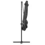 Sombrilla voladiza con luces LED y poste acero gris 250x250 cm de vidaXL, Sombrillas - Ref: Foro24-46994, Precio: 89,52 €, De...