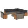 Set de sofás de jardín 14 pzas con cojines ratán sintético gris de , Conjuntos de jardín - Ref: Foro24-3260618, Precio: 950,7...