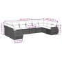 Set de sofás de jardín 10 pzas cojines ratán sintético negro de , Conjuntos de jardín - Ref: Foro24-3254202, Precio: 638,02 €...