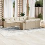 Juego de sofás jardín con cojines beige 10 pzas ratán sintético de , Conjuntos de jardín - Ref: Foro24-3223087, Precio: 655,3...