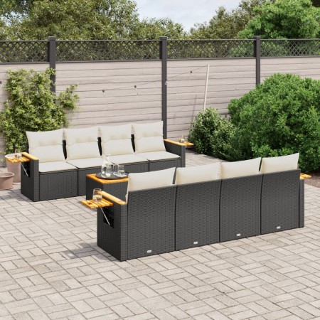 Set de sofás de jardín 8 piezas y cojines ratán sintético negro de , Conjuntos de jardín - Ref: Foro24-3226658, Precio: 539,8...