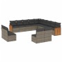 Set sofás de jardín con cojines 13 piezas ratán sintético gris de , Conjuntos de jardín - Ref: Foro24-3228167, Precio: 782,02...