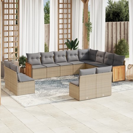 Set de sofás de jardín 12 pzas y cojines ratán sintético marrón de , Conjuntos de jardín - Ref: Foro24-3228152, Precio: 675,4...