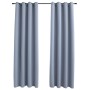 Cortinas opacas con anillas de metal 2 pzs gris 140x225 cm de vidaXL, Cortinas y visillos - Ref: Foro24-134427, Precio: 44,79...