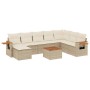 Set de sofás de jardín 9 pzas con cojines ratán sintético beige de , Conjuntos de jardín - Ref: Foro24-3227094, Precio: 595,0...