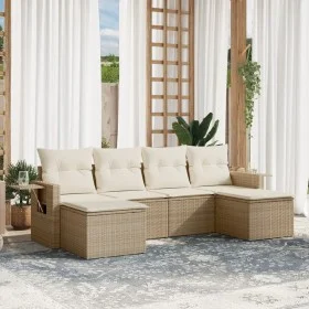 Juego de sofás jardín con cojines 6 pzas ratán sintético beige de , Conjuntos de jardín - Ref: Foro24-3252855, Precio: 448,16...