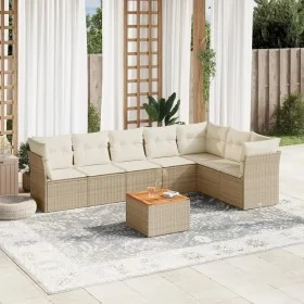 Juego de sofás de jardín con cojines beige 8 pzas ratán PE de , Conjuntos de jardín - Ref: Foro24-3223678, Precio: 531,29 €, ...