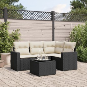 Set de muebles de jardín 5 pzas y cojines ratán sintético negro de , Conjuntos de jardín - Ref: Foro24-3218906, Precio: 309,7...