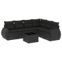 Set de comedor de jardín 7 pzas y cojines ratán sintético negro de , Conjuntos de jardín - Ref: Foro24-3221414, Precio: 453,1...